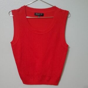 Jones New York Bright Red Sleeveless  Sweater